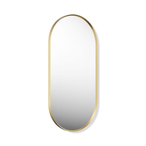 Kohler Essential Arch Mirror for Wall | HD Reflection with 100% Silver Coating | Decorative Mirror for Bedroom/Living Room/Bathroom | Brushed Gold Aluminium Frame, 508 x 813 mm|B0D7W7S3HD