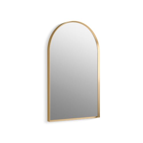 Kohler Essential Arch Mirror for Wall | HD Reflection with 100% Silver Coating | Decorative Mirror for Bedroom/Living Room/Bathroom | Brushed Gold Aluminium Frame, 508 x 813 mm|B0D7W7S3HD