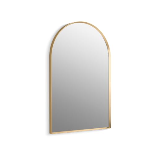 Kohler Essential Arch Mirror for Wall | HD Reflection with 100% Silver Coating | Decorative Mirror for Bedroom/Living Room/Bathroom | Brushed Gold Aluminium Frame, 508 x 813 mm|B0D7W7S3HD
