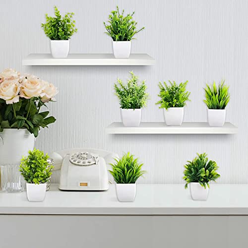 Dekorly Artificial Potted Plants, Artificial Plastic Eucalyptus Plants Small Indoor Potted Houseplants, Small Faux Plants for Home Decor Bathroom Office Farmhouse (Set 0F 8)|B0BCKLM33P