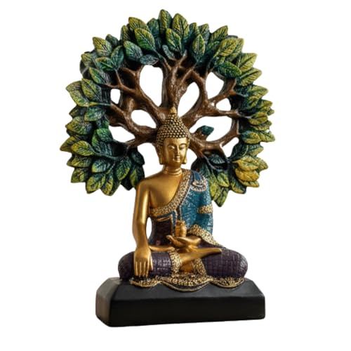 eCraftIndia Lord Buddha Statue for Home Decor Living Room | Gautam Buddha Idol Under the Bodhi-Tree | Showpiece Gift for Housewarming Birthday|B0GQBK7H85