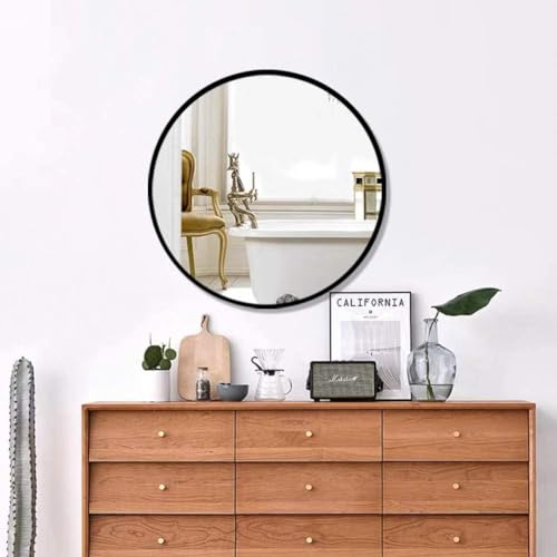 The arts box Round Mirror for Bathroom, Gold Circle Mirror for Wall Mounted, Modern Brushed Brass Metal Frame Round Mirror for Wall Decor, Vanity, Living Room, Bedroom, Framed (Gold, 18Inch)|B0CSQKL3X8