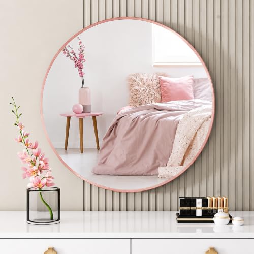 The Arts Box Round Wall Mirror I Metal Frame I Modern Design Metal Frame I Bathroom Wash Basin, Bedroom, Drawing Room (Black, 18)|B0CZHRM28H