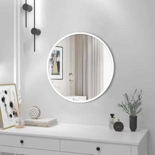 The Arts Box Round Wall Mirror I Metal Frame I Modern Design Metal Frame I Bathroom Wash Basin, Bedroom, Drawing Room (Black, 18)|B0CZHRM28H
