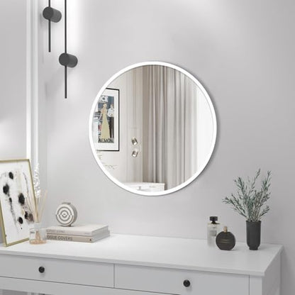 The Arts Box Round Wall Mirror I Metal Frame I Modern Design Metal Frame I Bathroom Wash Basin, Bedroom, Drawing Room (Black, 18)|B0CZHRM28H