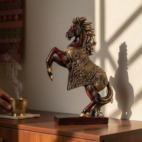 eCraftIndia Resin Running Horse Showpiece for Home Decor Office | Gift for Housewarming Birthday|B0GQBJZ9GW
