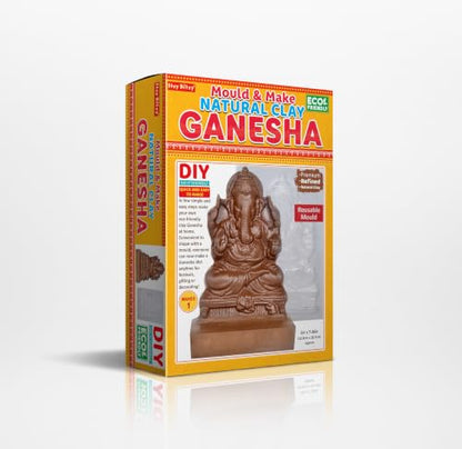 Itsy Bitsy- Natural Clay Ganesha Idol | DIY Eco-Friendly Mould and Make Kit | DIY Ganpati Murti Making Kit for Craft, Decoration | Gift for Kids & Adults|B07WR68ZST