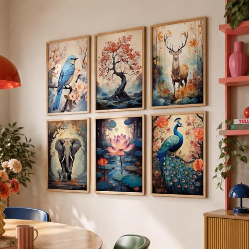 kotart Premium Digital Madhubani Art Paintings with Frame for Home Decor - Wall Painting for Living Room - Pack of 6 (10x13, painting for wall decoration)|B0CQTDMRD3