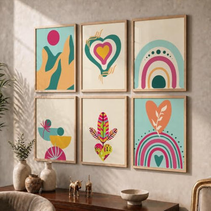kotart Premium Digital Madhubani Art Paintings with Frame for Home Decor - Wall Painting for Living Room - Pack of 6 (10x13, painting for wall decoration)|B0CQTDMRD3