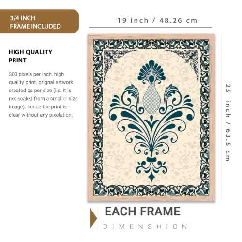 kotart Traditional Wall Art Painting With Frame Pichwai Art Home Decoration For Living Room Bed Room Hotel Wall Decor Digital Reprint Set of 3 (19X25 inch)|B0FR96F34X
