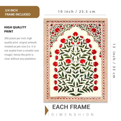 kotart Premium Digital Madhubani Paintings with Frame for Home Decoration - Traditional Painting for Living Room Bedroom Office Room Decor - Painting for Wall Decoration - Pack of 6 (Art 6, 10x13 inch)|B0CNZHP7C7