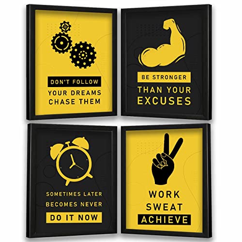 kotart - Motivational Quotes Wall Posters with Frame for Home and Office Wall Decor - Inspirational Quotes Wall Frames - Framed Posters for Living Room (Art 1, Small)|B0BM91RYZZ