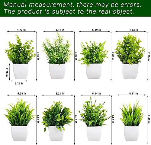 Dekorly Artificial Potted Plants, Artificial Plastic Eucalyptus Plants Small Indoor Potted Houseplants, Small Faux Plants for Home Decor Bathroom Office Farmhouse (Set 0F 8)|B0BCKLM33P