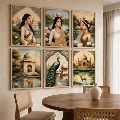 kotart Premium Digital Madhubani Art Paintings with Frame for Home Decor - Wall Painting for Living Room - Pack of 6 (10x13, painting for wall decoration)|B0CQTDMRD3