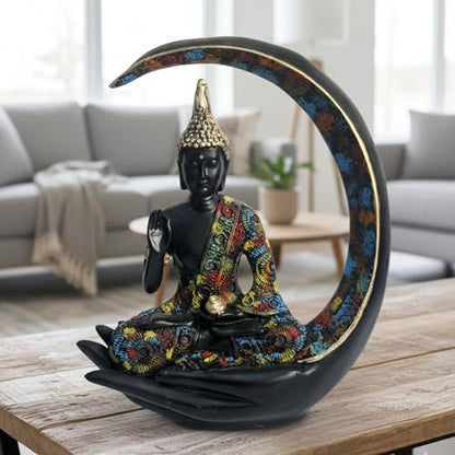eCraftIndia Lord Buddha Statue for Home Decor Living Room | Gautam Buddha Idol Under the Bodhi-Tree | Showpiece Gift for Housewarming Birthday|B0GQBK7H85