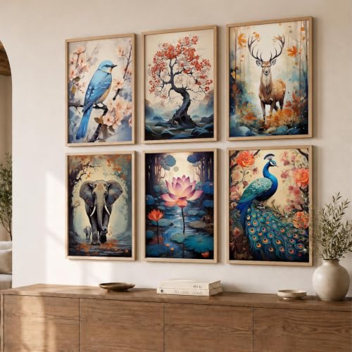 kotart Premium Digital Madhubani Art Paintings with Frame for Home Decor - Wall Painting for Living Room - Pack of 6 (10x13, painting for wall decoration)|B0CQTDMRD3