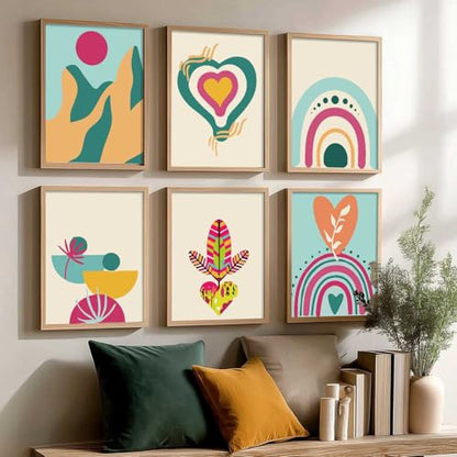 kotart Premium Digital Madhubani Art Paintings with Frame for Home Decor - Wall Painting for Living Room - Pack of 6 (10x13, painting for wall decoration)|B0CQTDMRD3