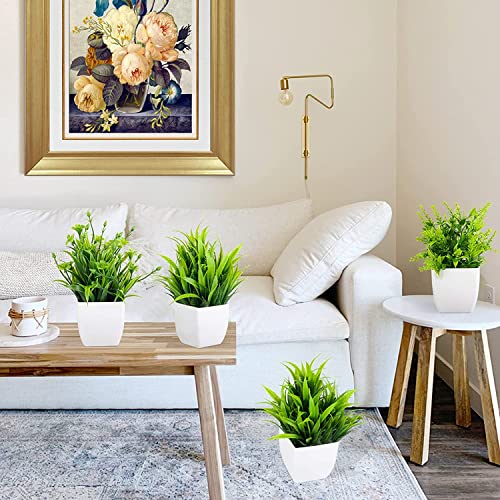 Dekorly Artificial Potted Plants, Artificial Plastic Eucalyptus Plants Small Indoor Potted Houseplants, Small Faux Plants for Home Decor Bathroom Office Farmhouse (Set 0F 8)|B0BCKLM33P