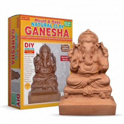 Itsy Bitsy- Natural Clay Ganesha Idol | DIY Eco-Friendly Mould and Make Kit | DIY Ganpati Murti Making Kit for Craft, Decoration | Gift for Kids & Adults|B07WR68ZST