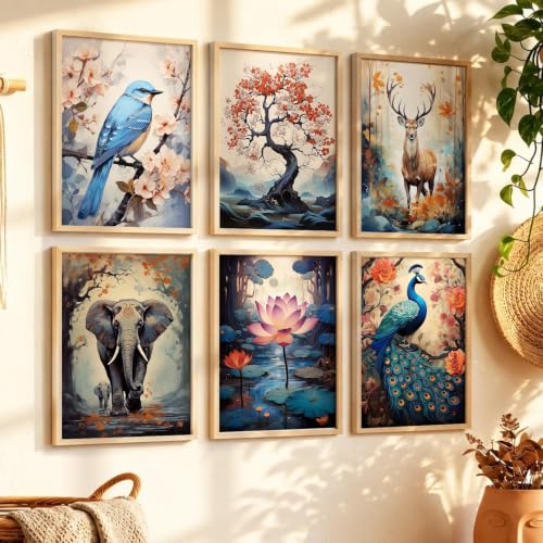 kotart Premium Digital Madhubani Art Paintings with Frame for Home Decor - Wall Painting for Living Room - Pack of 6 (10x13, painting for wall decoration)|B0CQTDMRD3