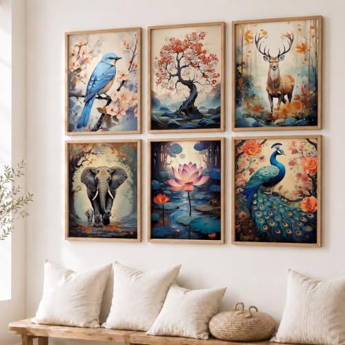 kotart Premium Digital Madhubani Art Paintings with Frame for Home Decor - Wall Painting for Living Room - Pack of 6 (10x13, painting for wall decoration)|B0CQTDMRD3