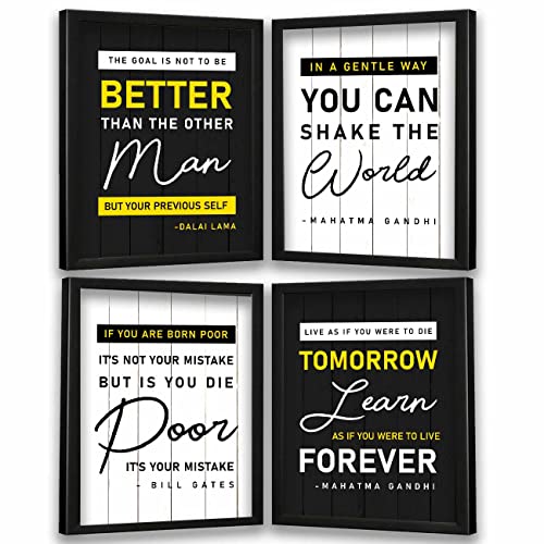 kotart - Motivational Quotes Wall Posters with Frame for Home and Office Wall Decor - Inspirational Quotes Wall Frames - Framed Posters for Living Room (Art 1, Small)|B0BM91RYZZ