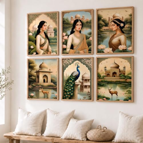 kotart Premium Digital Madhubani Art Paintings with Frame for Home Decor - Wall Painting for Living Room - Pack of 6 (10x13, painting for wall decoration)|B0CQTDMRD3