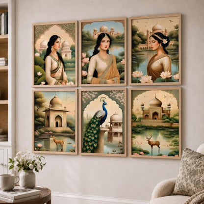 kotart Premium Digital Madhubani Art Paintings with Frame for Home Decor - Wall Painting for Living Room - Pack of 6 (10x13, painting for wall decoration)|B0CQTDMRD3