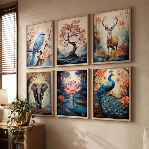 kotart Premium Digital Madhubani Art Paintings with Frame for Home Decor - Wall Painting for Living Room - Pack of 6 (10x13, painting for wall decoration)|B0CQTDMRD3