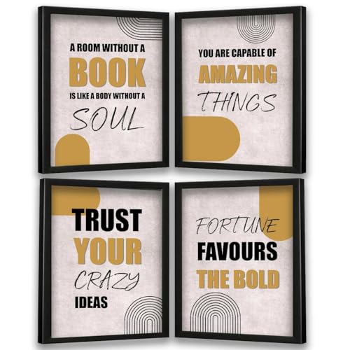 kotart - Motivational Quotes Wall Posters with Frame for Home and Office Wall Decor - Inspirational Quotes Wall Frames - Framed Posters for Living Room (Art 1, Small)|B0BM91RYZZ