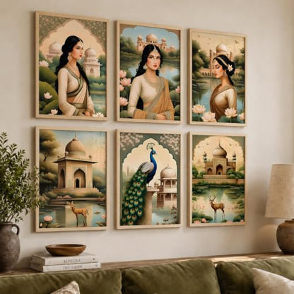 kotart Premium Digital Madhubani Art Paintings with Frame for Home Decor - Wall Painting for Living Room - Pack of 6 (10x13, painting for wall decoration)|B0CQTDMRD3
