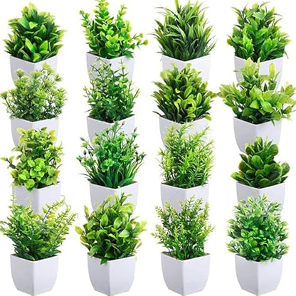 Dekorly Artificial Potted Plants, Artificial Plastic Eucalyptus Plants Small Indoor Potted Houseplants, Small Faux Plants for Home Decor Bathroom Office Farmhouse (Set 0F 8)|B0BCKLM33P