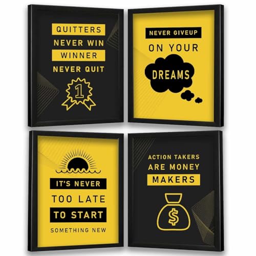 kotart - Motivational Quotes Wall Posters with Frame for Home and Office Wall Decor - Inspirational Quotes Wall Frames - Framed Posters for Living Room (Art 1, Small)|B0BM91RYZZ