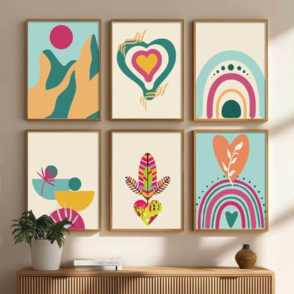 kotart Premium Digital Madhubani Art Paintings with Frame for Home Decor - Wall Painting for Living Room - Pack of 6 (10x13, painting for wall decoration)|B0CQTDMRD3