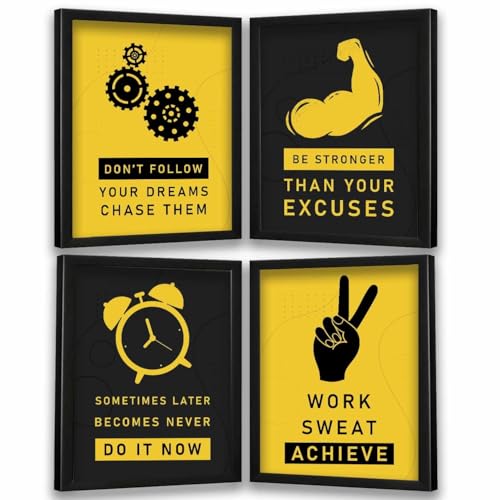 kotart - Motivational Quotes Wall Posters with Frame for Home and Office Wall Decor - Inspirational Quotes Wall Frames - Framed Posters for Living Room (Art 1, Small)|B0BM91RYZZ