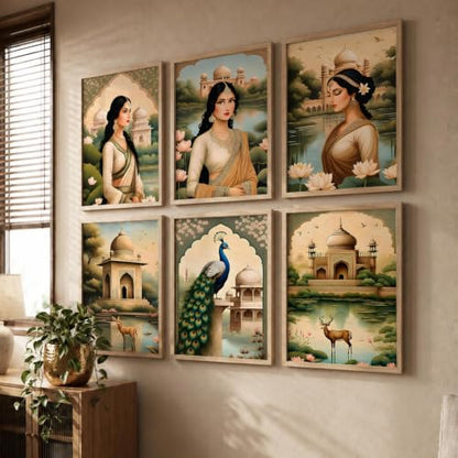 kotart Premium Digital Madhubani Art Paintings with Frame for Home Decor - Wall Painting for Living Room - Pack of 6 (10x13, painting for wall decoration)|B0CQTDMRD3