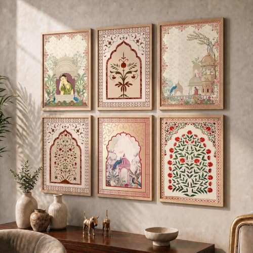 kotart Premium Digital Madhubani Paintings with Frame for Living Room Bedroom Office Room Decor - Pack of 6 (Art 1, 10x13 inch)|B0CNZH39HQ
