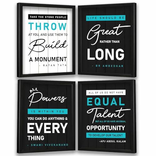 kotart - Motivational Quotes Wall Posters with Frame for Home and Office Wall Decor - Inspirational Quotes Wall Frames - Framed Posters for Living Room (Art 1, Small)|B0BM91RYZZ