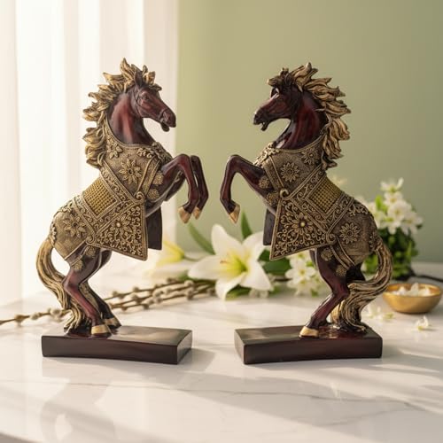 eCraftIndia Resin Running Horse Showpiece for Home Decor Office | Gift for Housewarming Birthday|B0GQBJZ9GW