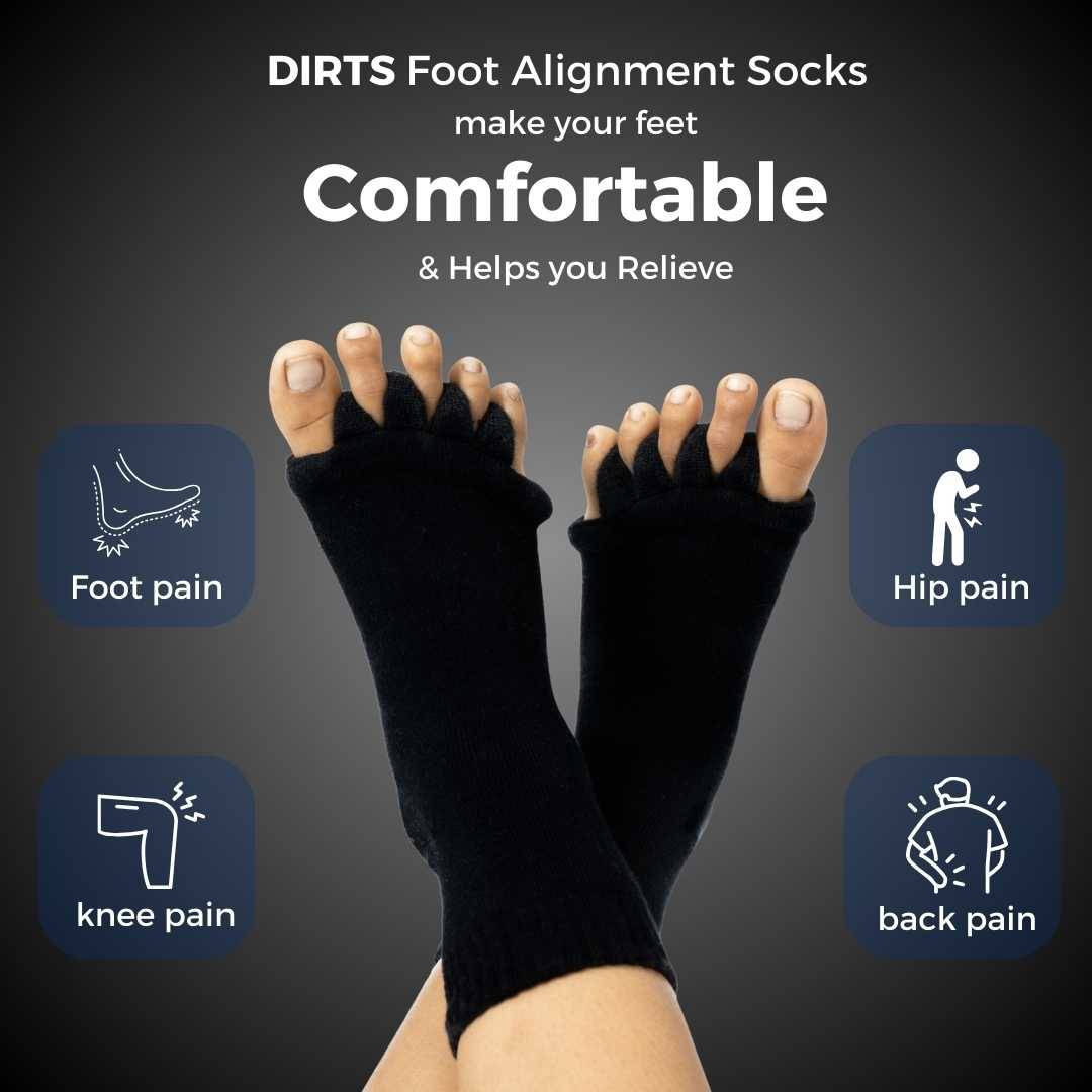 Dirts Black Foot Alignment Socks